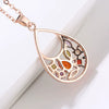 Women's Cartoon Style Flower Pattern Zircon Pendant Necklace Made Of Environmental Protection Copper With Snake Bone Chain