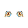 Women's Cartoon Villain Copper Needle Earrings With Microembedded Colorful Zircon