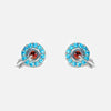 Women's Cartoon Villain Copper Needle Earrings With Microembedded Colorful Zircon