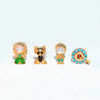 Women's Cartoon Villain Copper Needle Earrings With Microembedded Colorful Zircon