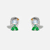 Women's Cartoon Villain Copper Needle Earrings With Microembedded Colorful Zircon