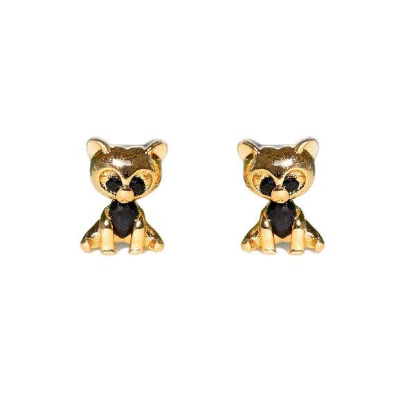 Women's Cartoon Villain Copper Needle Earrings With Microembedded Colorful Zircon