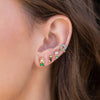 Women's Cartoon Villain Copper Needle Earrings With Microembedded Colorful Zircon