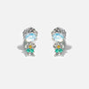 Women's Cartoon Villain Copper Needle Earrings With Microembedded Colorful Zircon