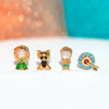 Women's Cartoon Villain Copper Needle Earrings With Microembedded Colorful Zircon