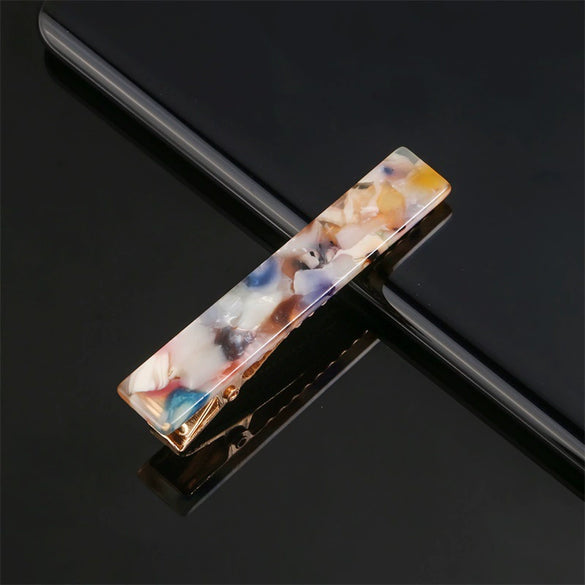 Women's Carved Acetate Hair Clip Geometric Side Barrette Sweet Cool Hair Accessory