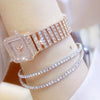 Women's Casual Alloy And Canvas Square Head Quartz Watch Set
