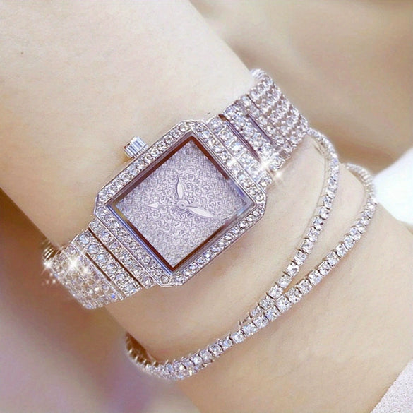 Women's Casual Alloy And Canvas Square Head Quartz Watch Set