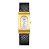 Women's Casual Alloy And Microfiber Belt Oval Quartz Watch With Mineral Reinforced Glass Mirror Pin Buckle And Spiral Crown