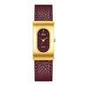 Women's Casual Alloy And Microfiber Belt Oval Quartz Watch With Mineral Reinforced Glass Mirror Pin Buckle And Spiral Crown