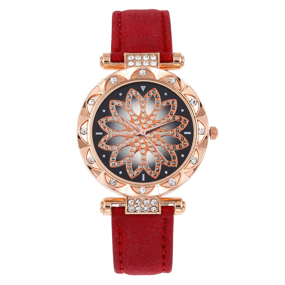 Women's Casual Alloy And Titanium Metal Watch With Round Dial And Tomato Theme