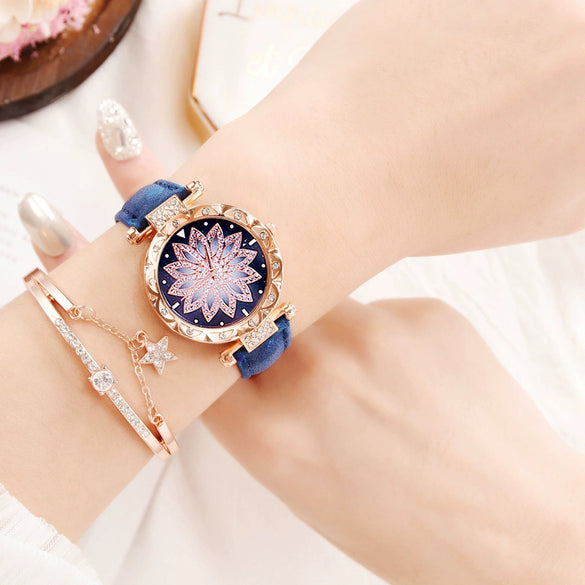 Women's Casual Alloy And Titanium Metal Watch With Round Dial And Tomato Theme