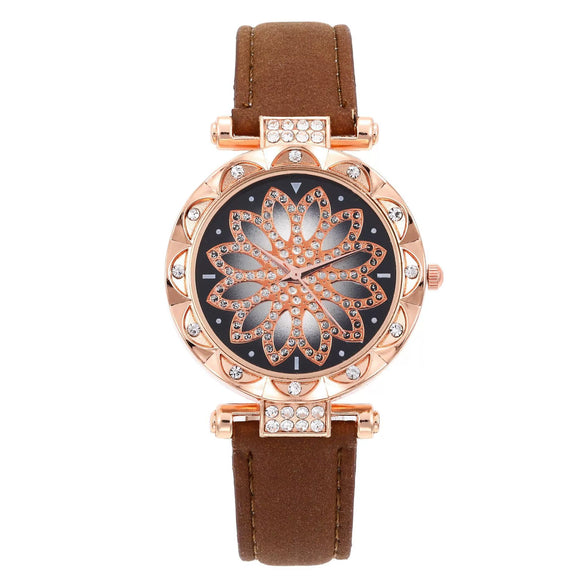 Women's Casual Alloy And Titanium Metal Watch With Round Dial And Tomato Theme