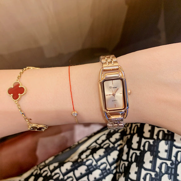 Women's Casual Alloy Band Rectangular Quartz Watch