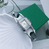 Women's Casual Alloy Bracelet Watch With Square Dial And Stainless Steel Buckle