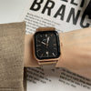 Women's Casual Alloy Case Imitation Leather Strap Square Dial Quartz Watch With Threedimensional Pattern