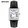 Women's Casual Alloy Case Leather Strap Square Dial Quartz Watch