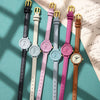 Women's Casual Alloy Case Mineral Reinforced Glass Mirror Stainless Steel Buckle Round Dial Waterproof Quartz Watch