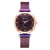 Women's Casual Alloy Case Quartz Watch Fivepiece Set With Magnet Strap And Diamond Flower Design