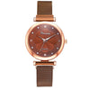 Women's Casual Alloy Case Quartz Watch Fivepiece Set With Magnet Strap And Diamond Flower Design