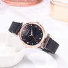 Women's Casual Alloy Case Quartz Watch Fivepiece Set With Magnet Strap And Diamond Flower Design