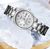 Women's Casual Alloy Digital Quartz Watch With Round Dial And Mineral Reinforced Glass Mirror Waterproof For The Elderly