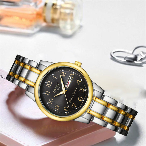 Women's Casual Alloy Digital Quartz Watch With Round Dial And Mineral Reinforced Glass Mirror Waterproof For The Elderly