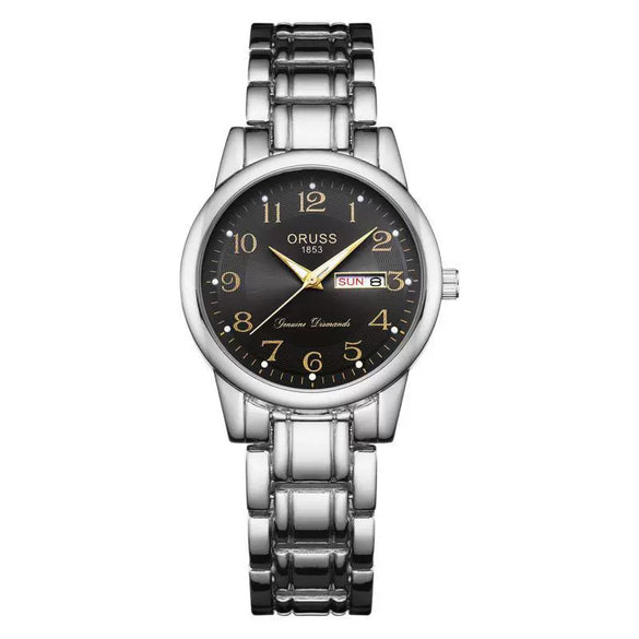 Women's Casual Alloy Digital Quartz Watch With Round Dial And Mineral Reinforced Glass Mirror Waterproof For The Elderly