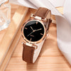Women's Casual Alloy Pu Belt Round Dial Quartz Watch With Printed Logo