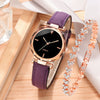 Women's Casual Alloy Pu Belt Round Dial Quartz Watch With Printed Logo