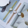 Women's Casual Alloy Quartz Watch With Round Dial And Stainless Steel Jewelry Buckle