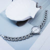 Women's Casual Alloy Quartz Watch With Round Dial And Stainless Steel Jewelry Buckle
