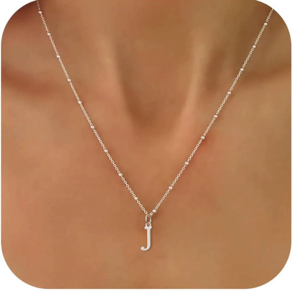 Women's Casual Ball Chain Necklace With Stainless Steel Letter Pendant Electroplated Alloy Jewelry