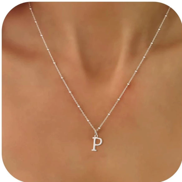 Women's Casual Ball Chain Necklace With Stainless Steel Letter Pendant Electroplated Alloy Jewelry