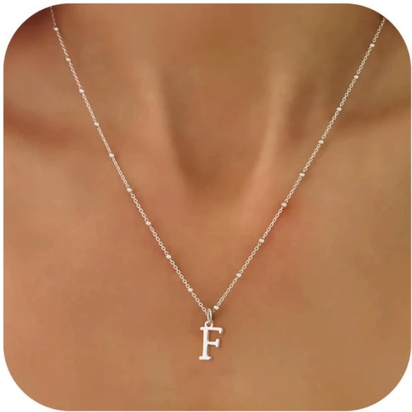 Women's Casual Ball Chain Necklace With Stainless Steel Letter Pendant Electroplated Alloy Jewelry