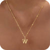 Women's Casual Ball Chain Necklace With Stainless Steel Letter Pendant Electroplated Alloy Jewelry