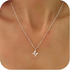Women's Casual Ball Chain Necklace With Stainless Steel Letter Pendant Electroplated Alloy Jewelry
