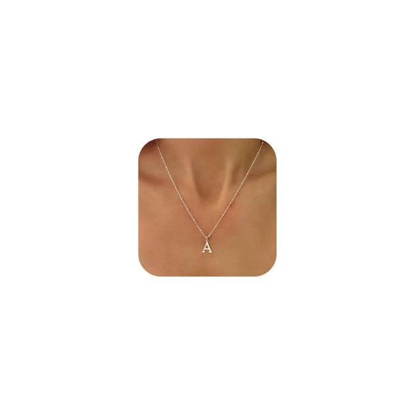 Women's Casual Ball Chain Necklace With Stainless Steel Letter Pendant Electroplated Alloy Jewelry