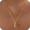 Women's Casual Ball Chain Necklace With Stainless Steel Letter Pendant Electroplated Alloy Jewelry