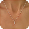 Women's Casual Ball Chain Necklace With Stainless Steel Letter Pendant Electroplated Alloy Jewelry