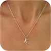 Women's Casual Ball Chain Necklace With Stainless Steel Letter Pendant Electroplated Alloy Jewelry