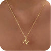 Women's Casual Ball Chain Necklace With Stainless Steel Letter Pendant Electroplated Alloy Jewelry