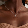 Women's Casual Ball Chain Necklace With Stainless Steel Letter Pendant Electroplated Alloy Jewelry