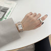 Women's Casual Classic Square Alloy Case Ordinary Glass Mirror Steel Band Literary Retro Roman Graduated Watch