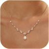 Women's Casual Copper Leaf Pendant Necklace With Pearl Lucky Bag Design Electroplated Non Fading Clavicle Chain Daily Jewelry