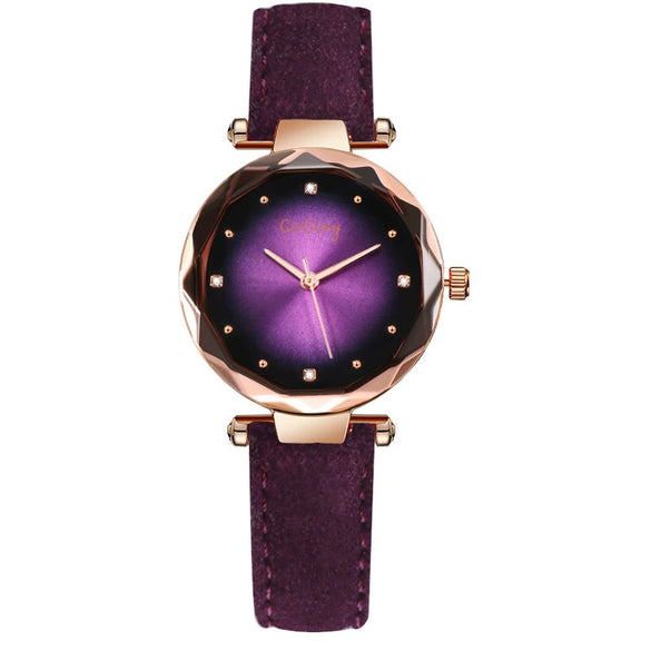 Women's Casual Fashion Alloy Imitation Leather Strap Round Dial Quartz Watch