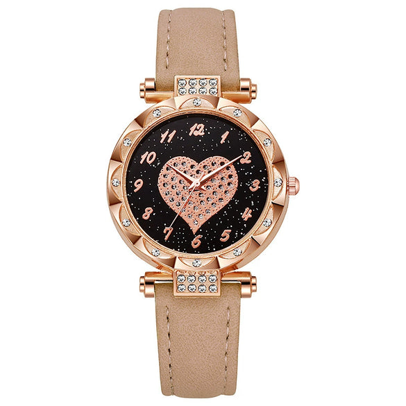 Women's Casual Fashion Electronic Watch Plastic Case Pu Strap Round Dial