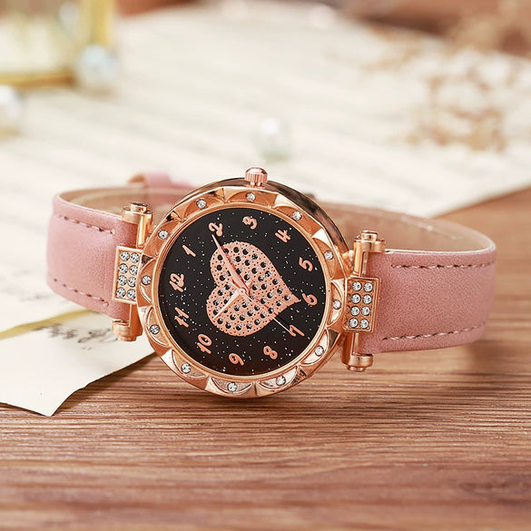 Women's Casual Fashion Electronic Watch Plastic Case Pu Strap Round Dial