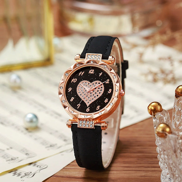 Women's Casual Fashion Electronic Watch Plastic Case Pu Strap Round Dial