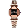 Women's Casual Fashion Quartz Watch Waterproof Ultrathin Alloy Case Stainless Steel Strap Rhombus Dial